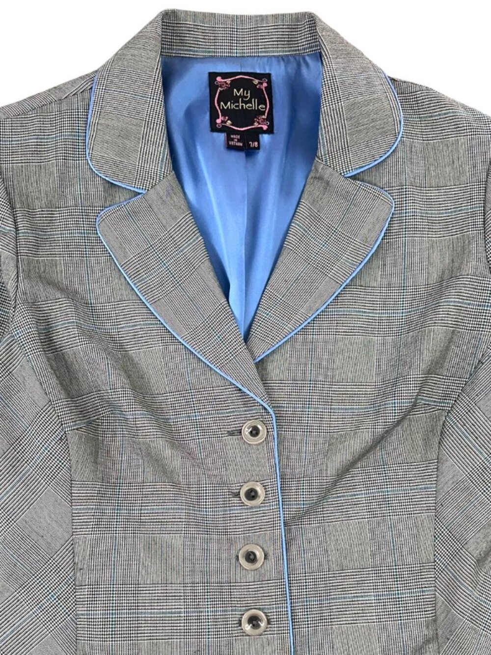 Vintage Y2K My Michelle Grey Plaid Skirt Suit - Picture 4 of 11